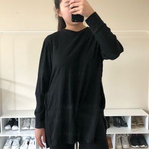 Black zipper long tee